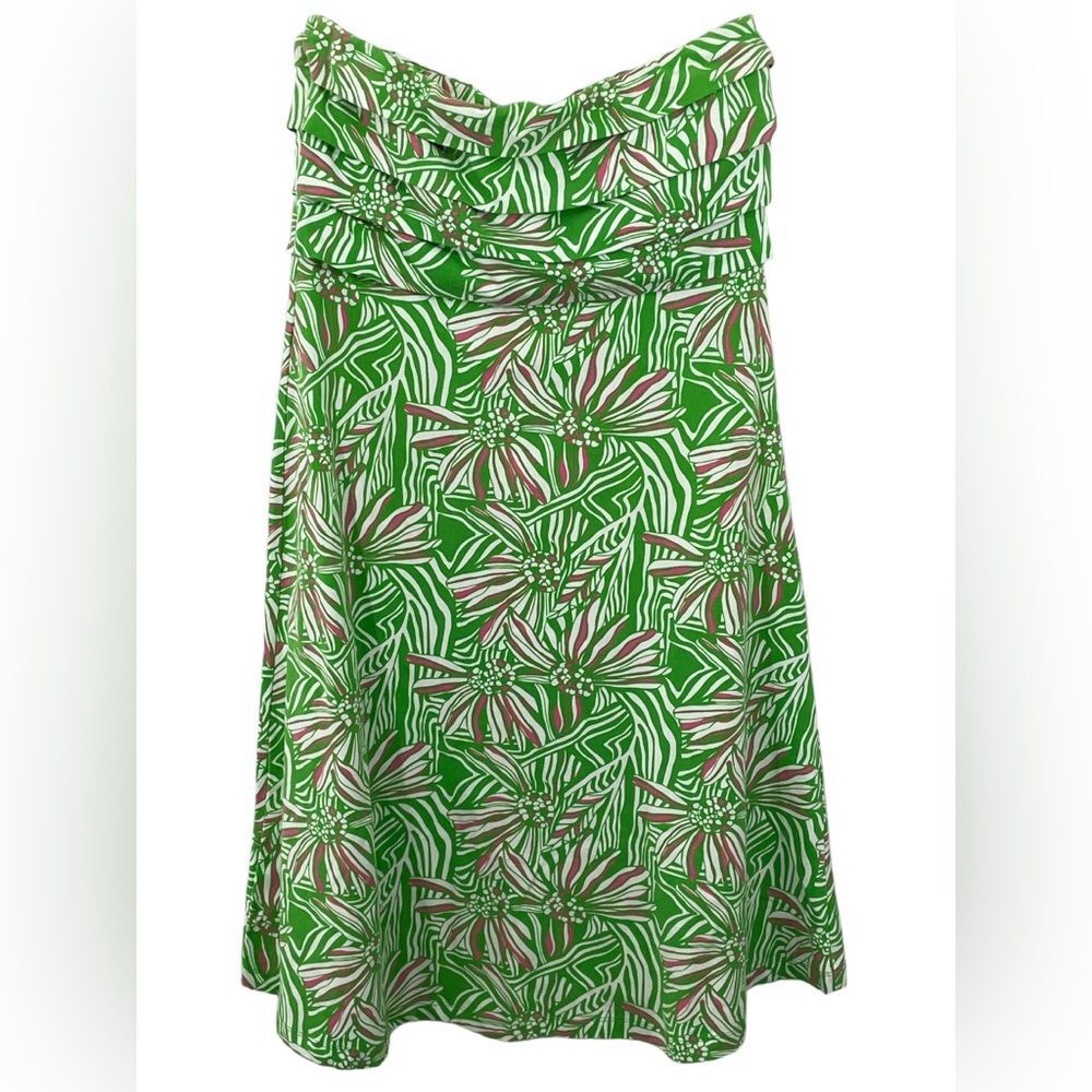 Lilly Pulitzer Petula Mini Dress Size XS Strapless Green Pink Floral